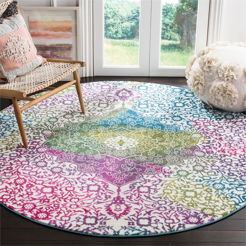 Safavieh Watercolor 4' X 6' Rug in Ivory and Teal