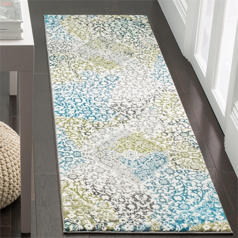 Safavieh Watercolor 4' X 6' Rug in Ivory and Teal