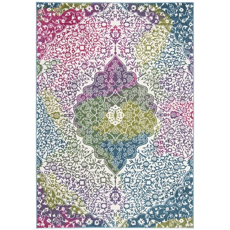 Safavieh Watercolor 8' X 10' Rug in Ivory and Teal
