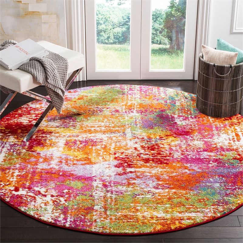 Safavieh Watercolor 8' X 10' Rug in Orange and Green