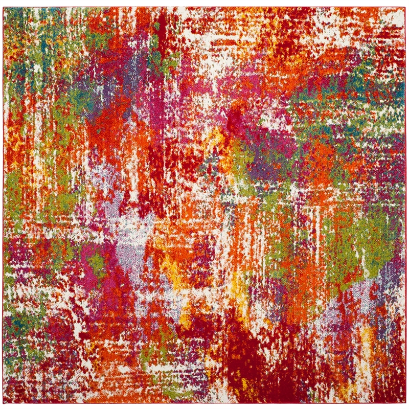 Safavieh Watercolor 8' X 10' Rug in Orange and Green