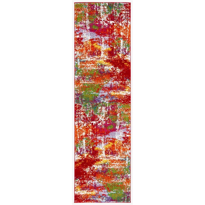Safavieh Watercolor 8' X 10' Rug in Orange and Green