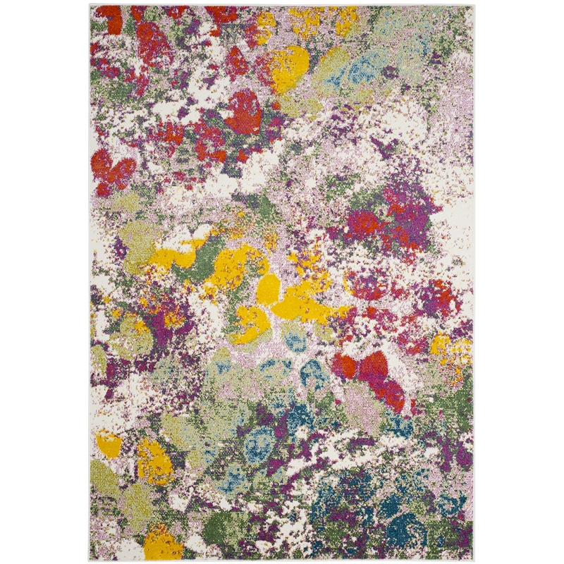 Safavieh Watercolor 4' X 6' Rug in Light Green and Rose