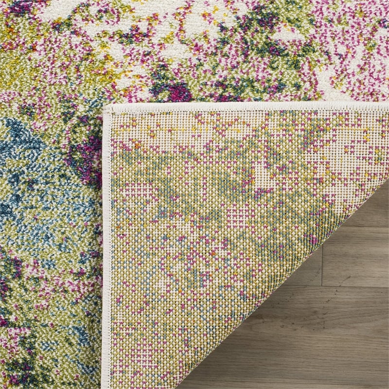 Safavieh Watercolor 4' X 6' Rug in Light Green and Rose