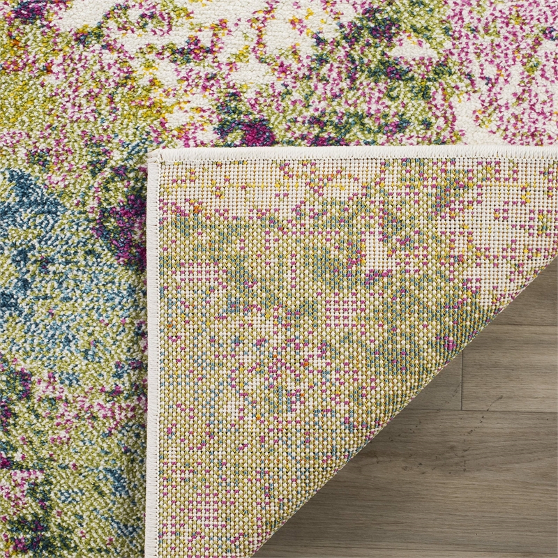 Safavieh Watercolor 8' X 10' Rug in Light Green and Rose