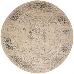safavieh vintage 8' round rug in warm beige