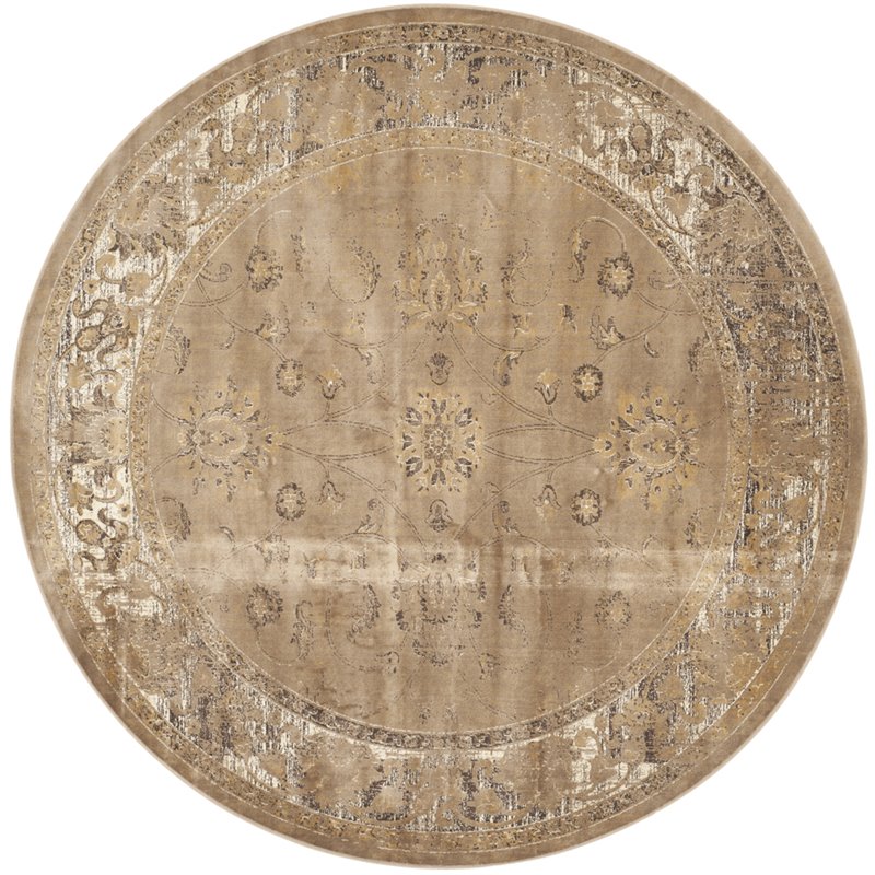 Safavieh Vintage 6' Round Rug in Taupe