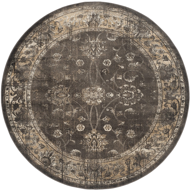 Safavieh Vintage 8' Round Rug in Soft Anthracite