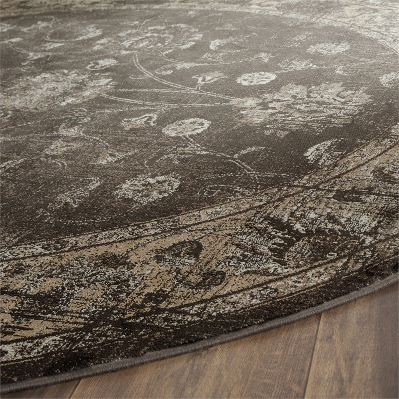 Safavieh Vintage 8' Round Rug in Soft Anthracite