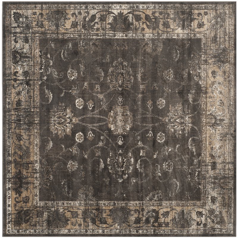 Safavieh Vintage 8' Square Rug in Soft Anthracite
