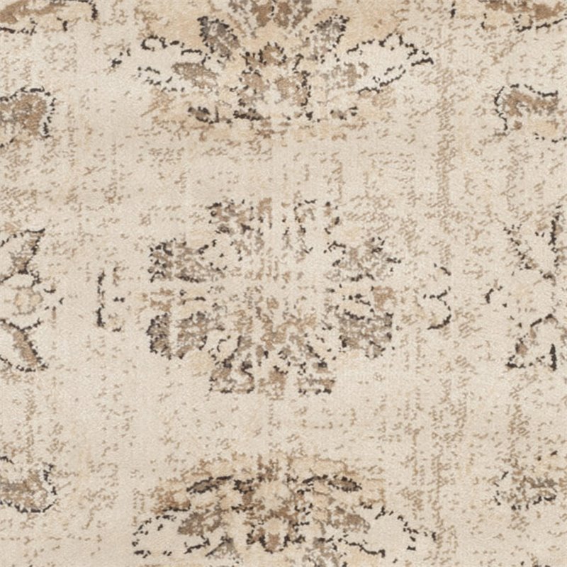 Safavieh Vintage 8' Square Rug in Ivory and Black