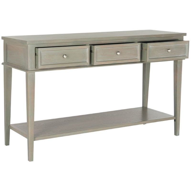 Safavieh Manelin 3 Drawer Console Table in Ash Gray