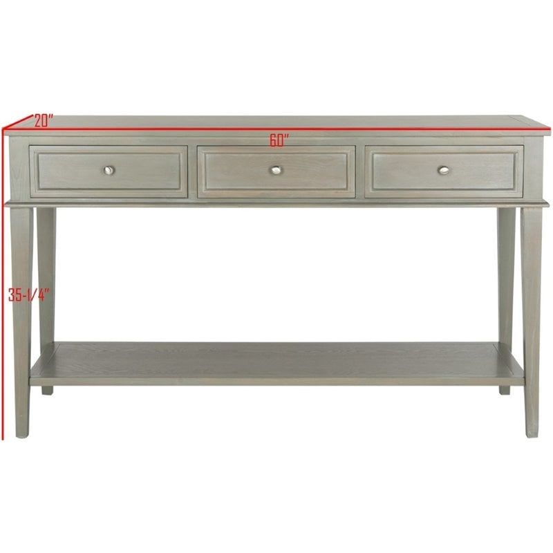 Safavieh Manelin 3 Drawer Console Table in Ash Gray
