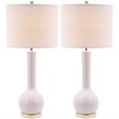 Safavieh Mae Long Neck Table Lamp in White (Set of 2)