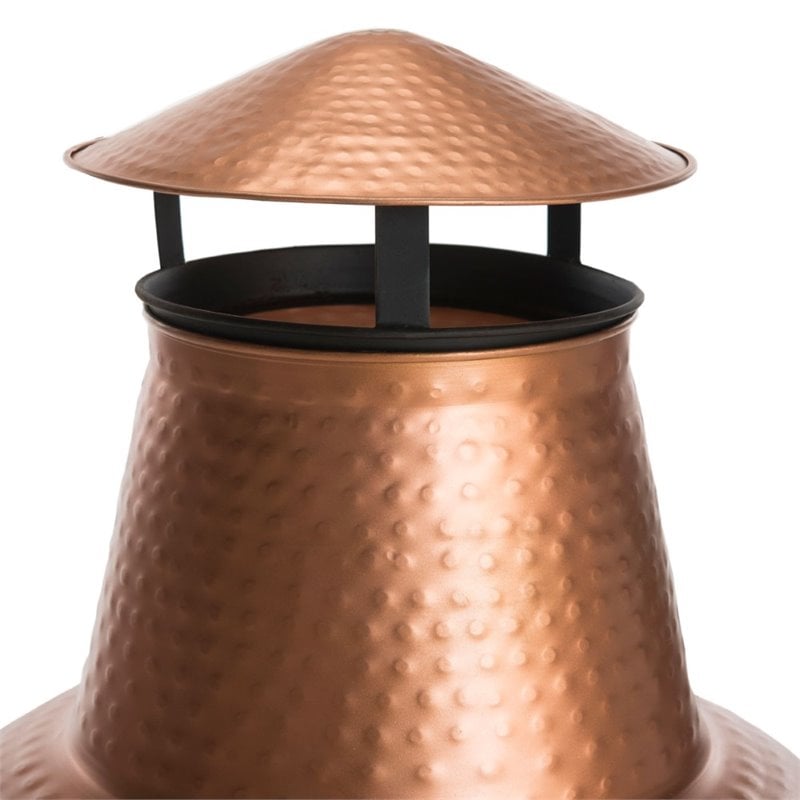 Safavieh Lima Chiminea Fireplace in Copper and Black