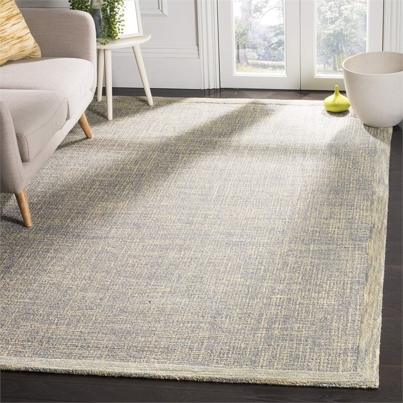 Safavieh Abstract 8' x 10' Hand Tufted Wool Rug in Gold and Gray