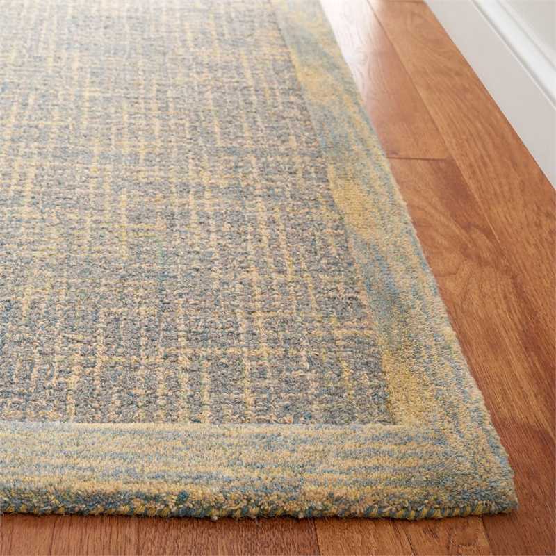 Safavieh Abstract 8' x 10' Hand Tufted Wool Rug in Gold and Gray