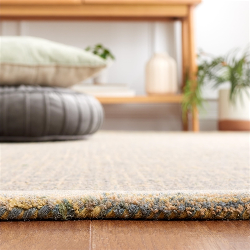 Safavieh Abstract 8' x 10' Hand Tufted Wool Rug in Gold and Gray