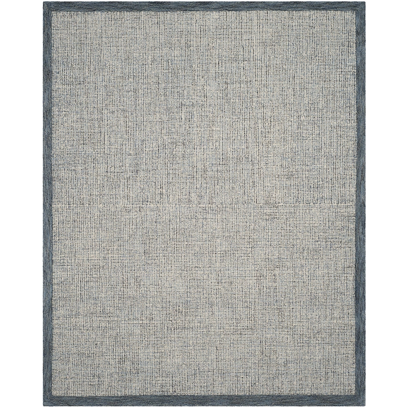 Safavieh Abstract 8' x 10' Hand Tufted Wool Rug in Navy and Ivory