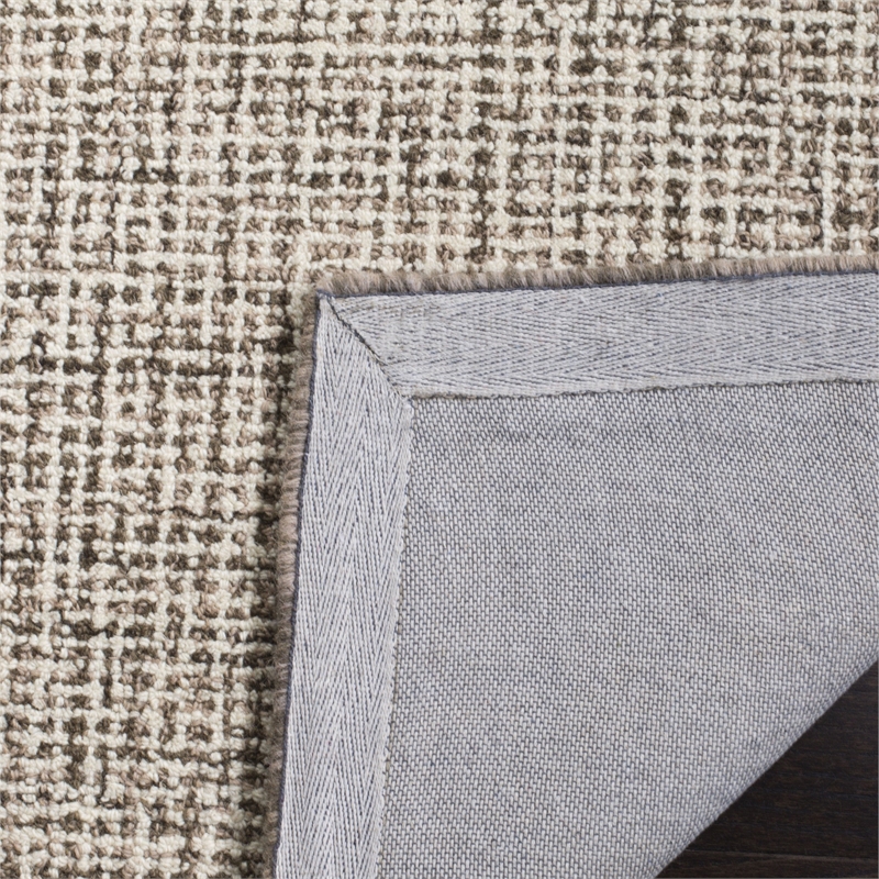 Safavieh Abstract 8' x 10' Hand Tufted Wool Rug in Brown and Ivory
