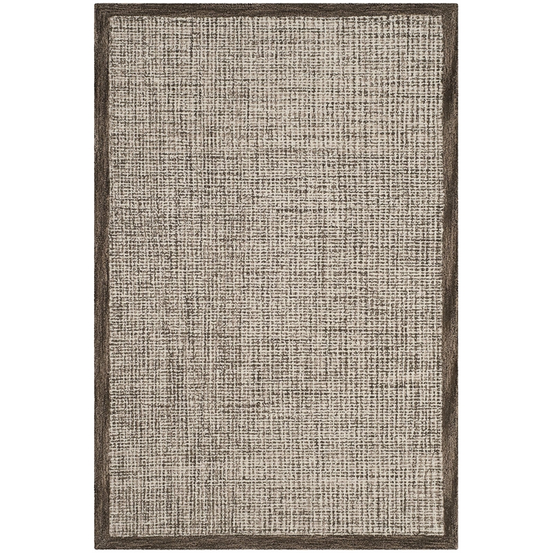 Safavieh Abstract 8' x 10' Hand Tufted Wool Rug in Brown and Ivory