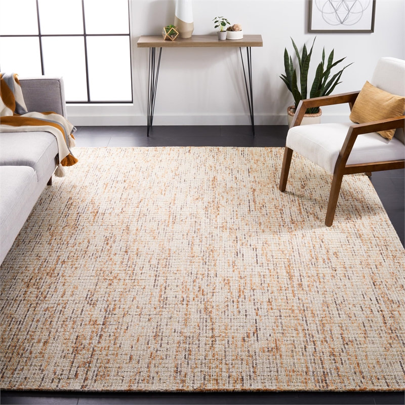 Safavieh Abstract 8' x 10' Hand Tufted Wool Rug in Gold and Blue
