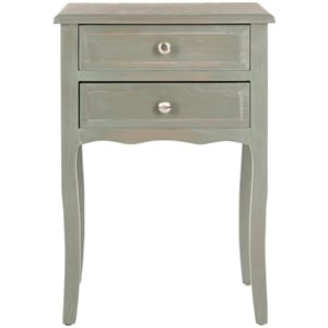 Safavieh Lori Wood End Table With Storage Drawers in Gray