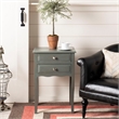 Safavieh Lori Wood End Table With Storage Drawers in Gray