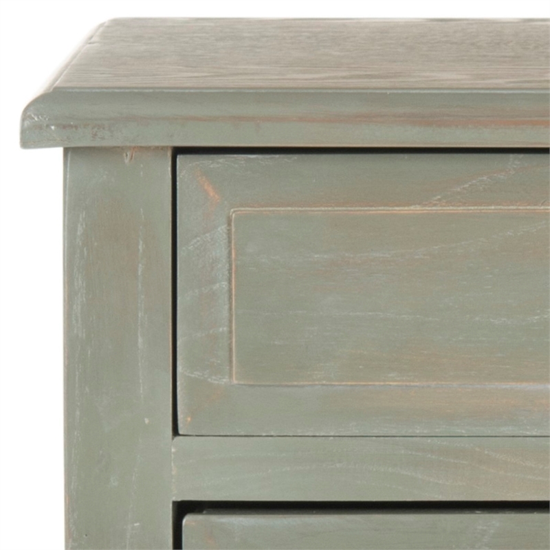 Safavieh Lori Wood End Table With Storage Drawers in Gray