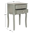 Safavieh Lori Wood End Table With Storage Drawers in Gray
