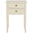 Safavieh Lori Wood End Table With Storage Drawers in Cream
