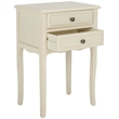 Safavieh Lori Wood End Table With Storage Drawers in Cream