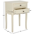 Safavieh Lori Wood End Table With Storage Drawers in Cream