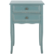 Safavieh Lori Pine Wood End Table With Storage Drawers in Blue