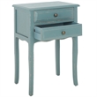 Safavieh Lori Pine Wood End Table With Storage Drawers in Blue