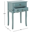 Safavieh Lori Pine Wood End Table With Storage Drawers in Blue