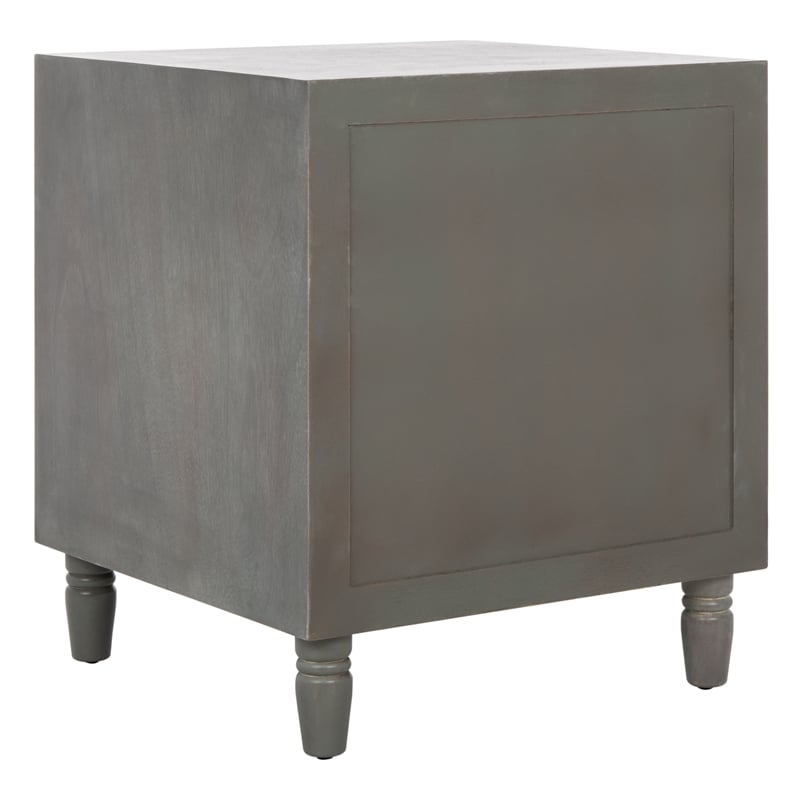 Safavieh Blaise Solid Wood Nightstand with Storage Drawers in Ash Gray