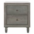 Safavieh Blaise Solid Wood Nightstand with Storage Drawers in Ash Gray