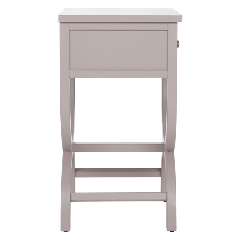Safavieh Maxine Pine Wood Accent Table With Storage Drawer in Gray Mauve