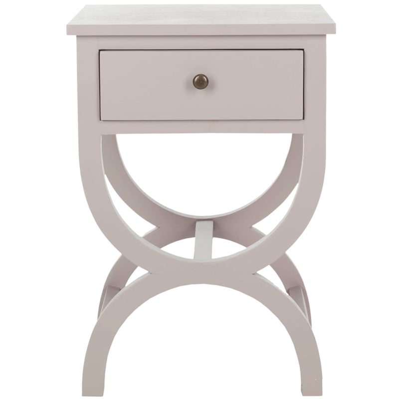 Safavieh Maxine Pine Wood Accent Table With Storage Drawer in Gray Mauve