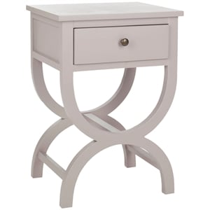 Safavieh Maxine Pine Wood Accent Table With Storage Drawer in Gray Mauve