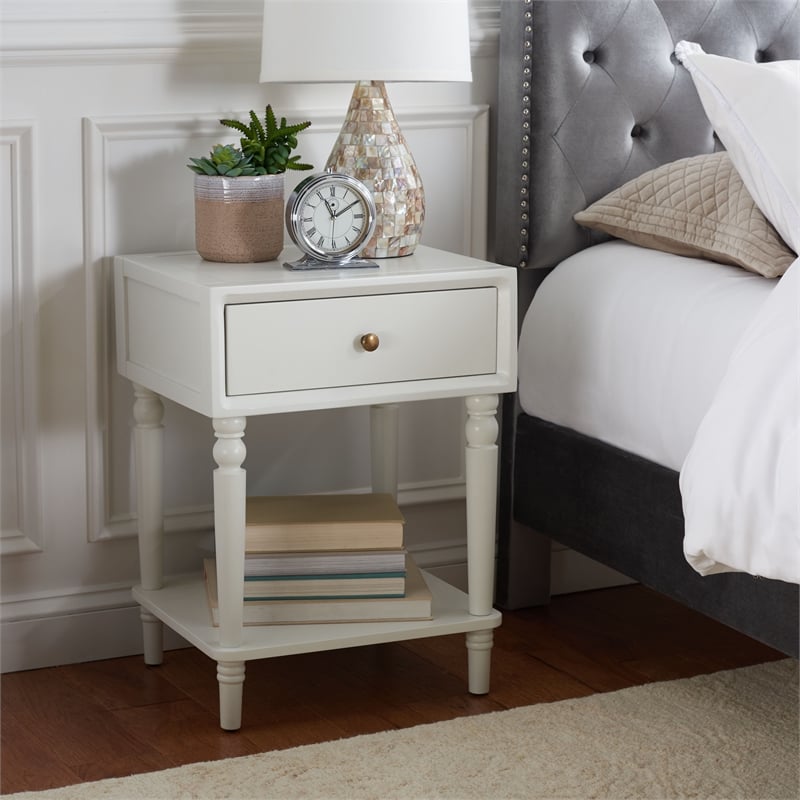 Safavieh Siobhan Wooden Accent Table with Storage Drawer in White