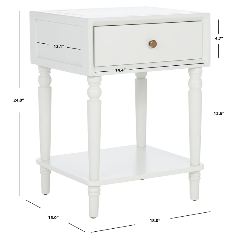 Safavieh Siobhan Wooden Accent Table with Storage Drawer in White