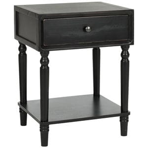 Safavieh Siobhan Wood Accent Table With Storage Drawer in Black
