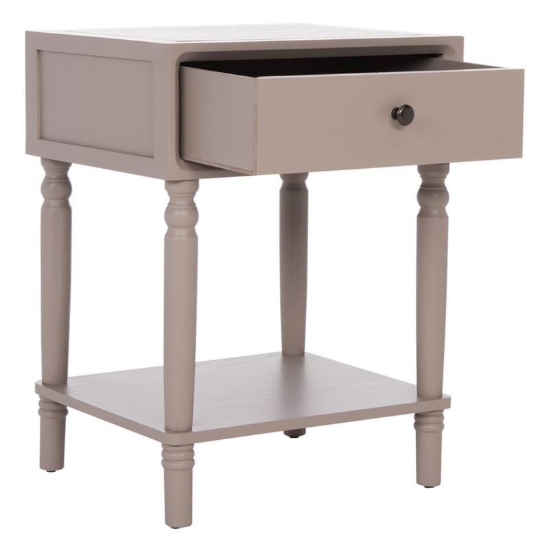 Safavieh Siobhan Wood Accent Table With Storage Drawer in Gray Mauve
