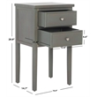 Safavieh Toby Wood Accent Table with Storage Drawers in Ash