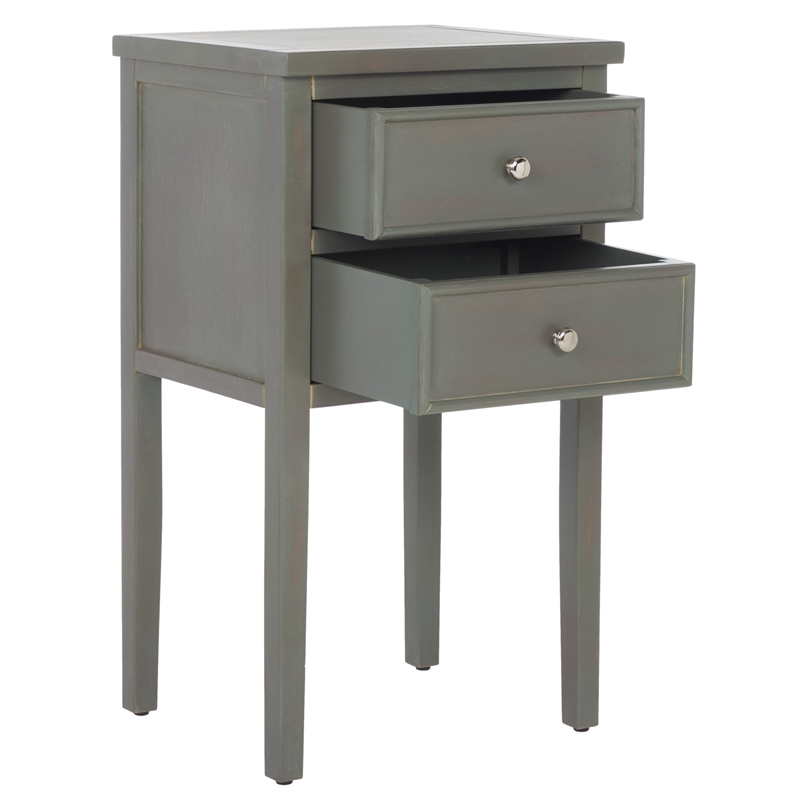Safavieh Toby Wood Accent Table with Storage Drawers in Ash