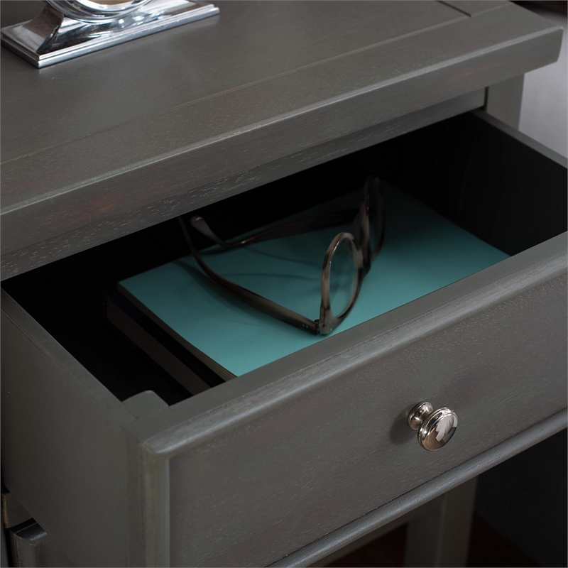 Safavieh Toby Wood Accent Table with Storage Drawers in Ash