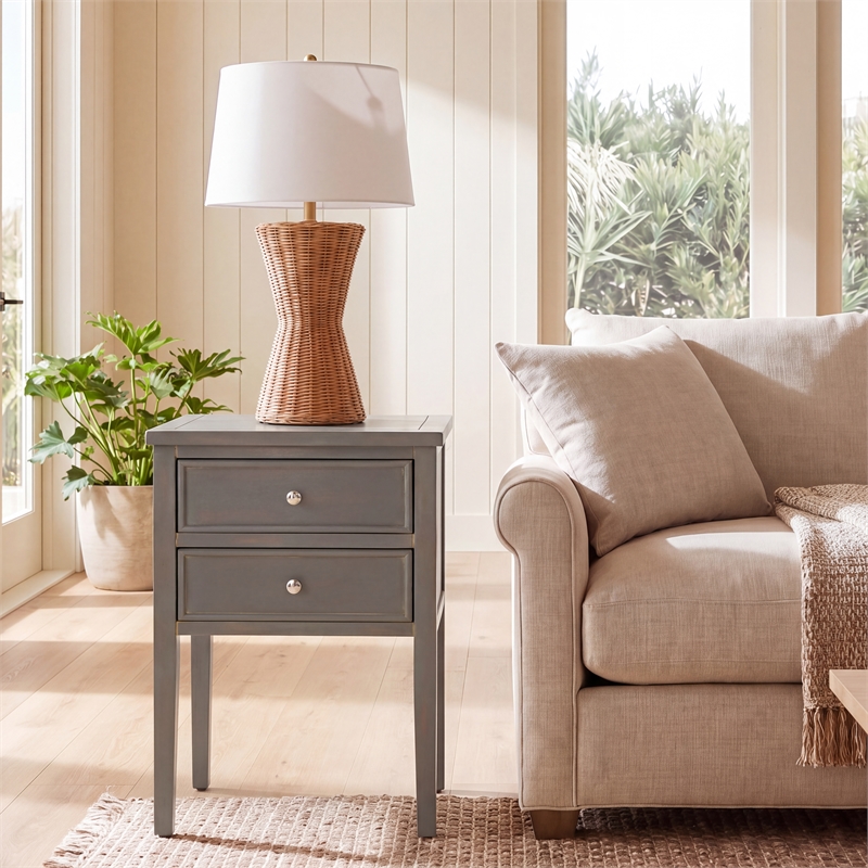 Safavieh Toby Wood Accent Table with Storage Drawers in Ash