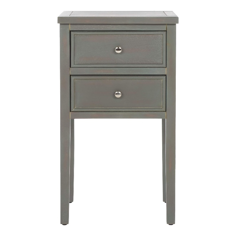 Safavieh Toby Wood Accent Table with Storage Drawers in Ash